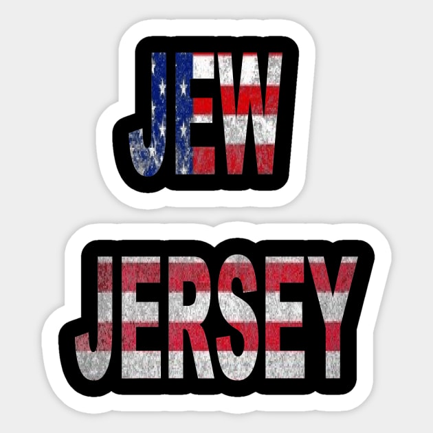 JEW-JERSEY AMERICAN FLAG JEW-JERSEY AMERICAN FLAG Sticker by DESIGNBOOK